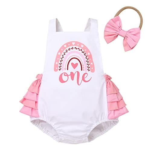 IMEKIS Baby Girl Boho Romper & Headband Summer Outfit
