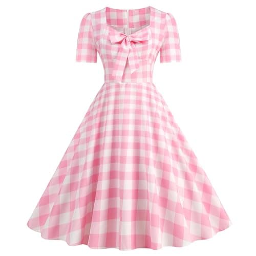 IMEKIS Womens 1950s Vintage Polka Dots Audrey Hepburn Dress