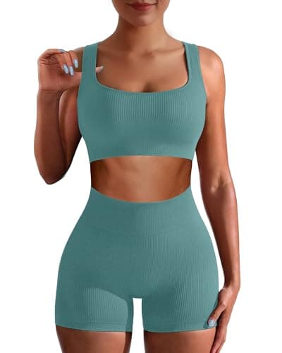 AURUZA Seamless High Waist Leggings & Sports Bra Gym Set