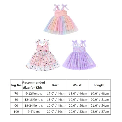 Toddler Girl Birthday Princess Dress with Shiny Confetti - Boho Rainbow Cake Smash Outfit (1-6T)