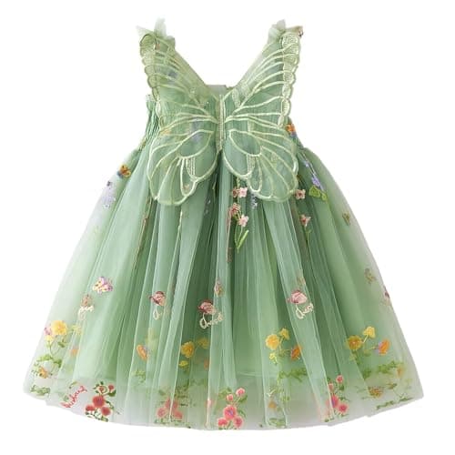 Nileafes Toddler Girl Fairy Butterfly Tulle Casual Birthday Dress