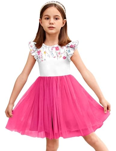 Arshiner Fluffy Tutu Dress for Little Girls 2-6Y Casual Party Sundress