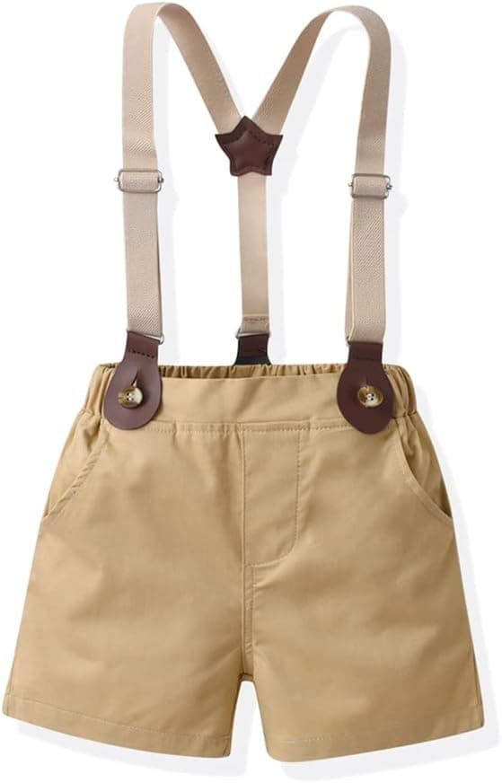 Toddler Baby Boys Gentleman Suits Bowtie Shirt Overalls Suspenders Shorts Pants Summer Wedding Outfit Dress Clothes