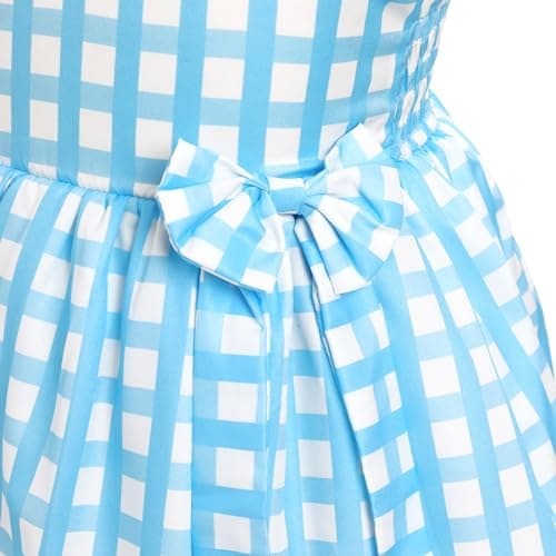 IMEKIS Toddler Girl Easter Blue Plaid Dress for Birthday Photoshoot 1-5T