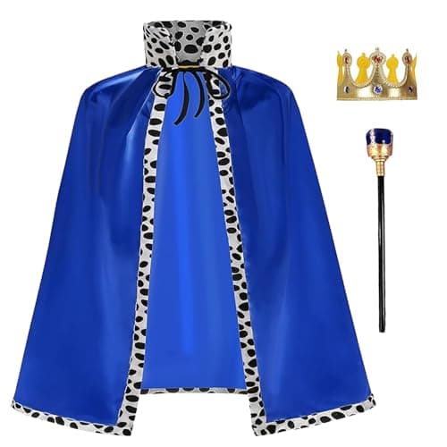Yolsun Kids King Robe with Crown for Boys Halloween Cosplay