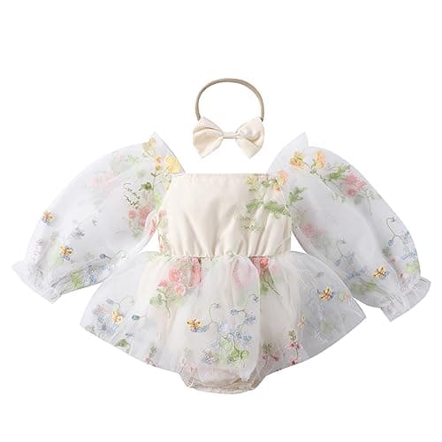 Newborn Baby Girls Butterfly Romper Princess Dress for 1st Birthday Photo Shoot