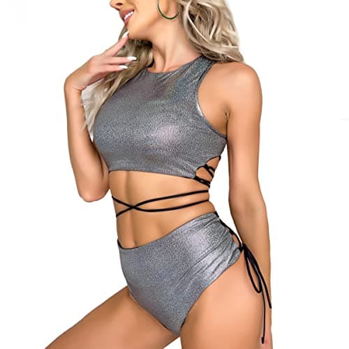 SANQIANG Holographic Metallic Bodysuit for Dance Party EDM Festival