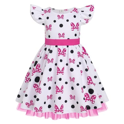 Mouse Birthday Dress for Toddler Baby Girl Princess- Polka Dots Cake Smash Halloween Costume Cosplay