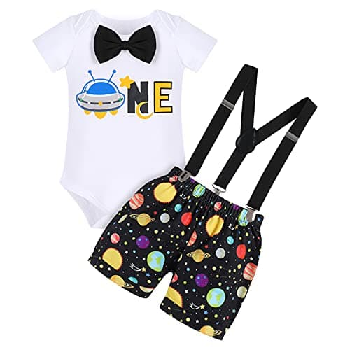 Baby Boys Space Birthday Cake Smash Outfit