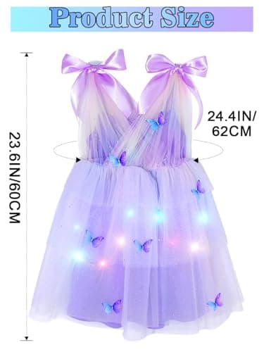 EVILD Pink LED Glowing Butterfly Tutu Dress for Girls and Kids