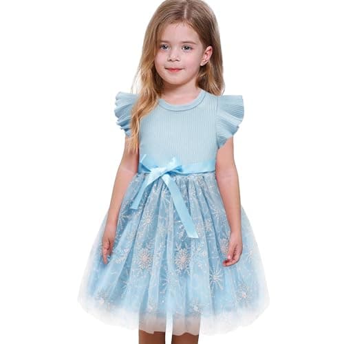 Sinhoon Toddler Girl Tulle Summer Ruffle Dresses 1-6Y