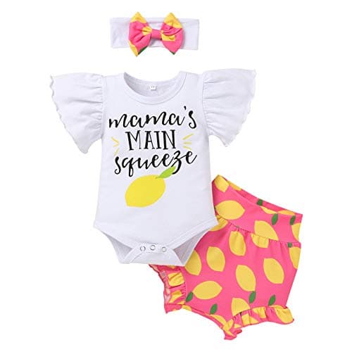 Newborn Baby Girls Ruffle Romper Set