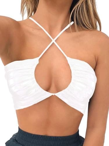 Square Neck Buckle Strap Cami Crop Tube Top