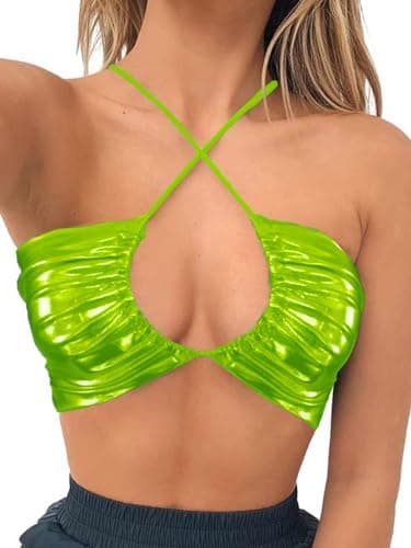 Square Neck Buckle Strap Cami Crop Tube Top