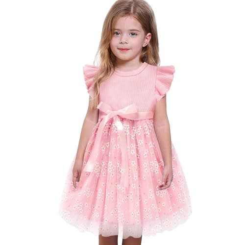 Sinhoon Toddler Girl Tulle Summer Ruffle Dresses 1-6Y