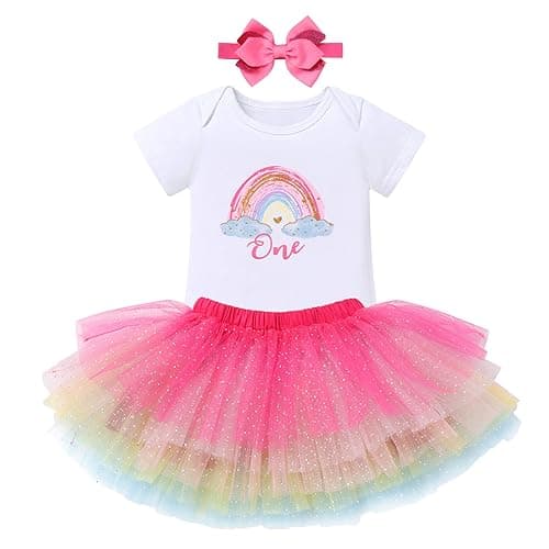 ODASDO Sunnyc Birthday Tutu Outfit for 1Y Old Girls Party Set