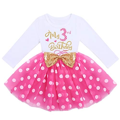 IMEKIS Baby Girl 1st 2nd 3rd Birthday Tutu Dress with Polka Dots