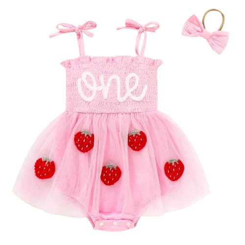 TITKKOP Baby Girl 1st Birthday Tulle Romper Sleeveless Bodysuit
