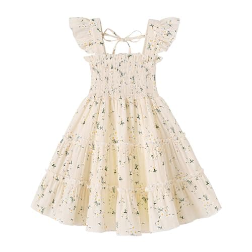 Younger Tree Girls Sleeveless Ruffle Dress Summer Beach Outfit