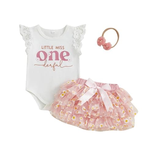 Biayxms Baby Girl First Birthday Outfit with Tutu Skirt and Headband