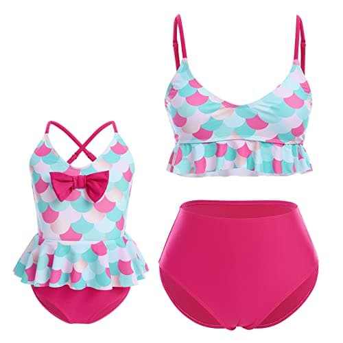 IMEKIS Mommy and Me Matching Family Swimsuits for Summer Beachwear