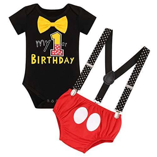 IBTOM CASTLE Baby Boys First Birthday Cake Smash Outfit Gentleman Tuxedo Clothes Set