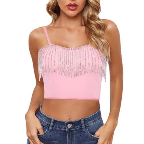 Reflective Crop Top for Women, Festival Rave Outfits and Girls Club Tank Vest