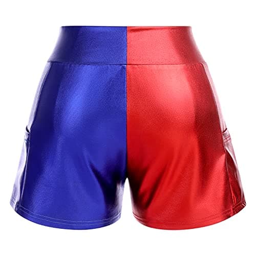 Metallic Rave Shorts for Women - Shiny Hot Pants Disco Dance Bottoms Halloween Cosplay Clubwear