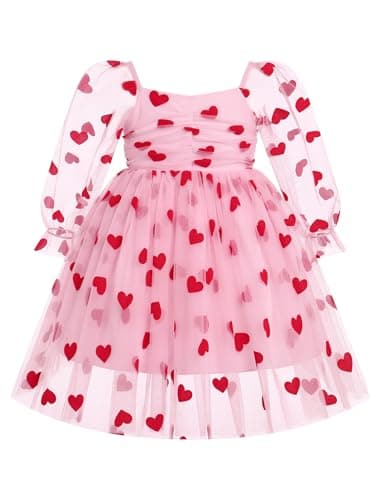 Toddler Girl Birthday Dress with Floral Print and Long Sleeves