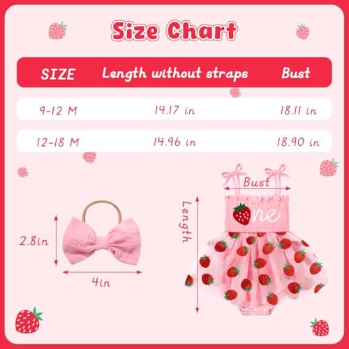 HONGTEYA Baby Girl 1st Birthday Outfit Lace Romper Summer Dress