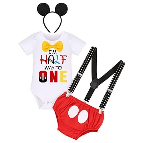 Half Way to One Cake Smash Outfit for Baby Boy