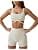Workout Sets for Women 2 Piece Twist Front Halter Sports Bras High Waist Booty Shorts Exercise Gym Yoga Outfit