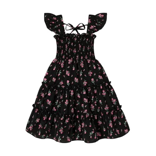 Younger Tree Girls Sleeveless Ruffle Dress Summer Beach Outfit