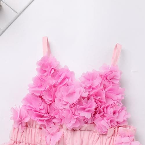 IMEKIS Newborn Baby Girl Flower Backless Tulle Dress for Birthday