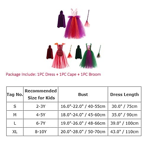 Girls Witch Halloween Costume for Kids 2-12T