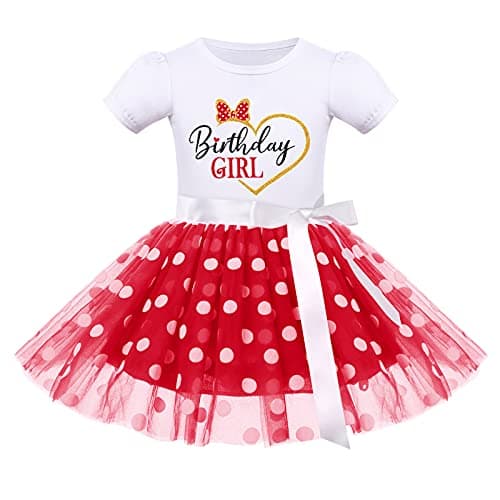 IMEKIS Girls Polka Dots Dress Headband Cake Smash Halloween Costume