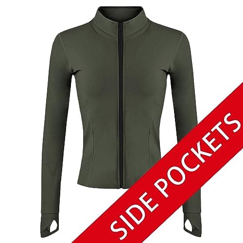 Lviefent Women's Lightweight Full Zip Running Jacket for Slim Fit Yoga Workout