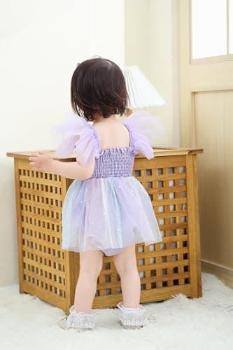 Ruffe Infant Tulle Romper Sleeveless Baby Girl Outfit 0-18M
