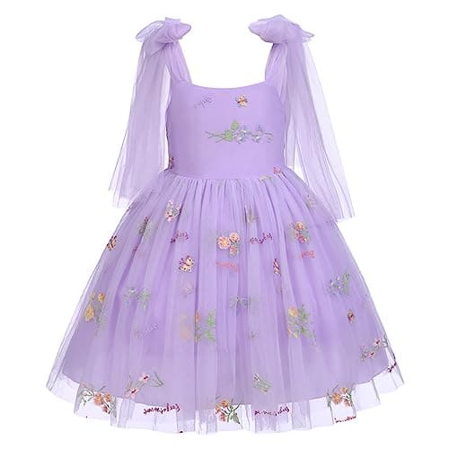 Flower Girls Butterfly Dress: Toddler Baby Embroidery Tulle Gown