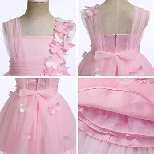 IDOPIP Toddler Flower Girl Sequins Bowknot Tutu Dress for Princess Events