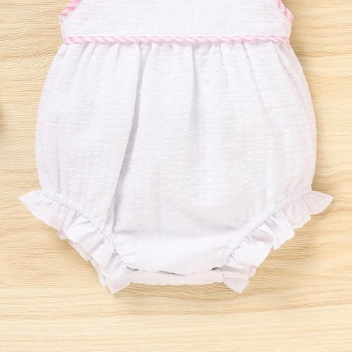 TITKKOP Baby Girl 1st Birthday Bubble Romper Sleeveless Bodysuit