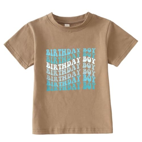 KEKEMI Toddler Boy Birthday Party Letter Print T-Shirt