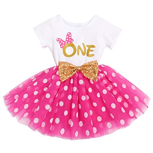 IMEKIS Baby Girls Polka Dots Tulle Tutu Dress for 1st 2nd Birthday Party