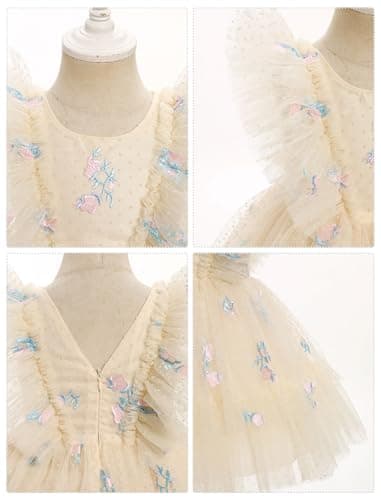 IMEKIS Boho Confetti Stars Princess Dress for Toddler Kids 3-10T