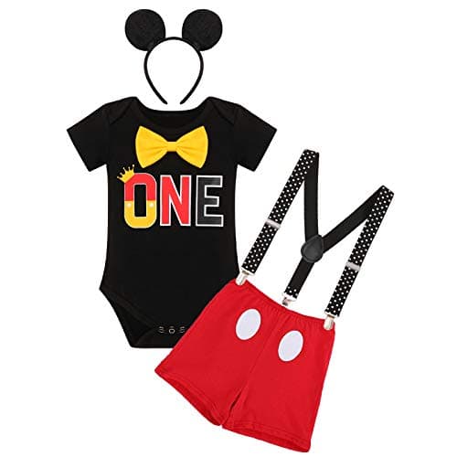 IMEKIS Baby Boys 1st Birthday Halloween Tuxedo Costume Romper Shorts