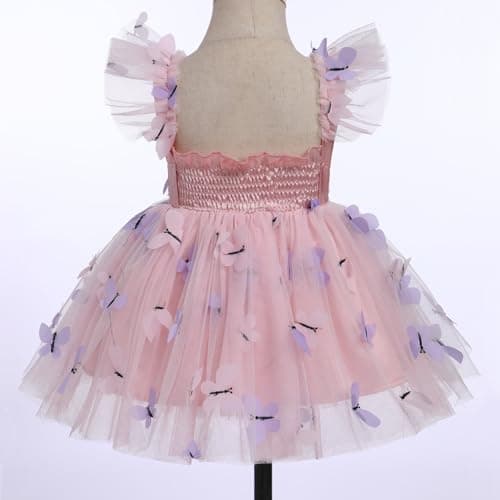 IDOPIP Girls' Summer Sleeveless Sequin Tutu Birthday Party Dress