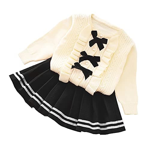 Toddler Girls Knitted Sweater and Skirt Set