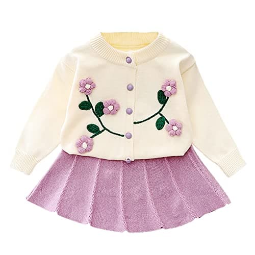 Toddler Girls Knitted Sweater and Skirt Set