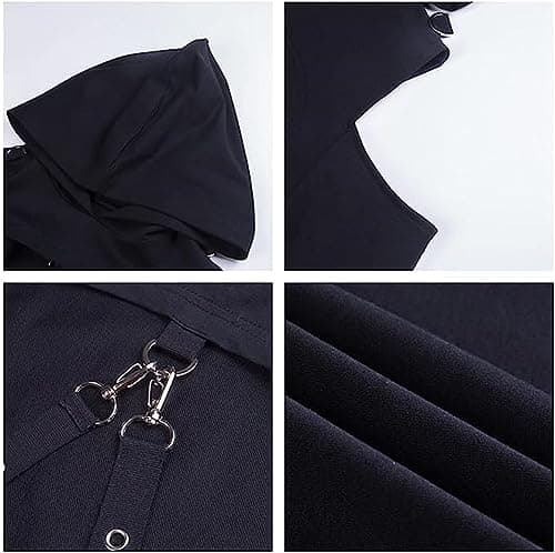 Gothic Crop Top Hoodie for Women