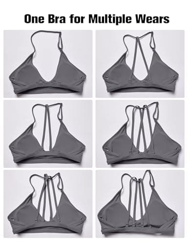 Yeoreo Women's Padded Strappy Open Back Workout Gym Bra